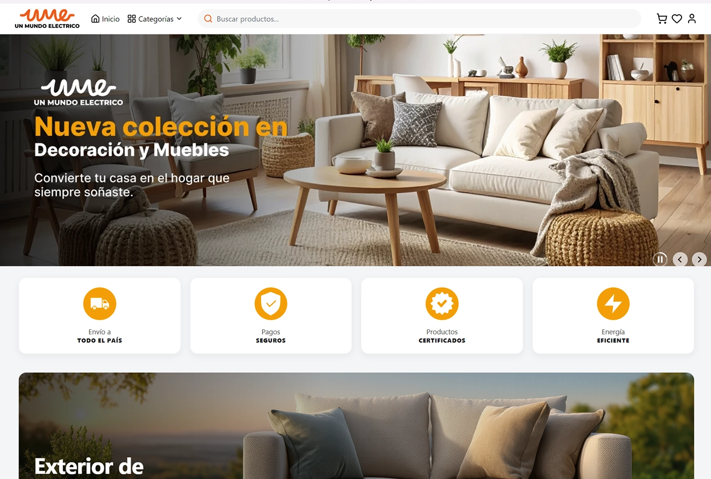 Tienda en línea de Ume en escritorio